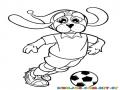 Perro Jugando Futbol Dibujo Para Pintar Y Colorear
