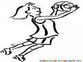 Dibujo De Mujer Lanzando Una Pelota De Basquetbol
