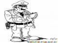 Dibujo De Policia Poniendo Una Remision De Transito Para Colorear