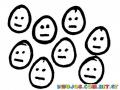 8 Huevitos Para Colorear Dibujo De Ocho Huevos