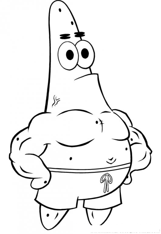 Colorear A Patrick De Bob Esponja Musculoso Y Fortachon Repleto De