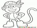 Mono De Dora Exploradora Con Panuelo En La Cabeza Para Colorear