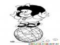 Mafalda Sobre El Mundo Para Pintar Y Colorear