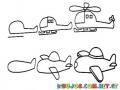 Como Dibujar Un Helicoptero Y Como Dibujar Un Avion Dibujo Para Colorear