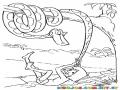 Dibujo De Nino Con Serpiente Para Pintar Y Colorear