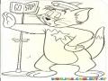 Dibujo Del Gato Tom Trabajando De Policia De Transito Para Pintar Y Colorear