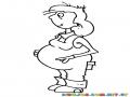 Dibujo De Mujer Embarazada Con Oberol Para Colorear Mujer Prenada Esperando Bebe