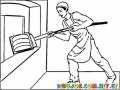 Dibujo De Panadero Haciendo Pan Metiendo El Pan En El Horno Para Colorear