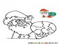 Dibujo De Santa Claus Con El Mundo En La Mano Para Pintar Y Colorear