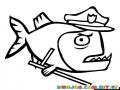 Dibujo De Pescado Policia Para Pintar Y Colorear Pez Policia