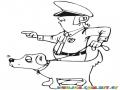 Perro Policia Para Pintar Y Colorear Dibujo De Policia Con Perro Sahueso