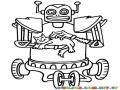 Dibujo De Robot Cuida Gatos Para Pintar Y Colorear Un Robot Acariciando A Un Gato