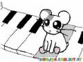 Dibujo De Raton Tocando El Piano Sentado