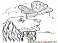 Dibujo De Perro Con Mariposa Para Pintar Y Colorear