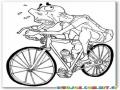 Dibujo De Ciclcista Exhausto Cansado Y Agotado Con La Lengua De Fuera Para Pintar Y Colorear