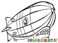 Dibujo De Zepelin Aerostatico Para Pintar Y Colorear Zeppelin Flotando En El Aire