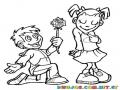 Dibujo De Una Declaracion De Amor Con Una Rosa Para Pintar Y Colorear