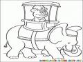 Dibujo De Fozzy De Los Mopets Sobre Un Elefante Para Colorear