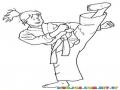 Dibujo De Chica Karateca Para Pintar Y Colorear