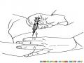 Dibujo De Vacuna Para Pintar Y Colorear Inyeccion Con Jeringa En El Brazo