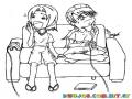 Dibujo De Chica Aburrida Jugando Playstation En El Sofa De Su Novio Para Pintar Y Colorear
