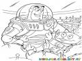Dibujo De Buzz Lightyear En Medio De Muchos Marcianos Para Pintar Y Colorear A Buzlightyer