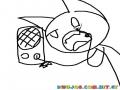 Dibujo De Gato Tocando El Timbre Con Intercomunicador Para Colorear