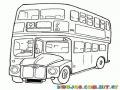 Dibujo De Bus De 2 Pisos Para Pintar Y Colorear Autobus De Dos Niveles