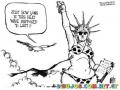 Dibujo De La Estatua De Libertad En Traje De Bano Para Colorear La Estatua De La Libertad En Bikini