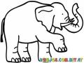 Dibujo De Elefante Marchando Para Pintar Y Colorear Elefante Levantnado Una Pata Saludando