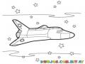 Dibujo De Transbordador Espacial En El Espacio Para Pintar Y Colorear