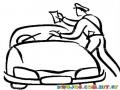 Dibujo De Policia Poniendo Un Ticket A Un Carro Para Pintar Y Colorear Remision De Vehiculos