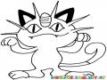 Gato Pokemon Para Colorear Dibujos De Pokemones