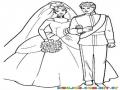 Dibujo De Boda Real Para Pintar Y Colorear Casamiento De Princesa Con Principe