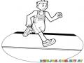 Dibujo De Maratonista Corriendo Para Pintar Y Colorear Chico Corriendo Una Marathon