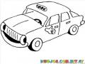 Dibujo De Taxi Con Mano De Retrovisor Para Pintar Y Colorear