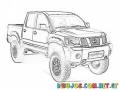 Dibujo De Pickup Nissan Frontier 2012 Para Pintar Y Colorear
