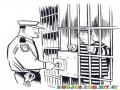 Dibujo De Guardia Y Preso En Una Prision Para Pintar Y Colorear Prisionera Encarcelado En El Bote