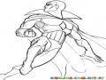 Dibujo De Super Heroe Volador Con Capa Para Pintar Y Colorear