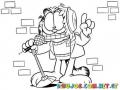 Dibujo De Garfield Contando Chistes Malos Para Pintar Y Colorear A Garfiel Con Microfono