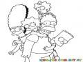 Dibujo De La Famili De Homero Simpson Para Pintar Y Colorear
