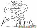 Dibujo De Un Hombre En Las Frias Montanas Deseando Estar En Una Calida Playa Para Pintar Y Colorear