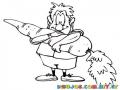 Dibujo De Hombre Abrazando Una Super Zanahoria Gigante Para Pintar Y Colorear