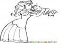 Dibujo De Princesa Besando A Una Rana Para Pinta Y Colorear