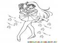 Dibujo De Sailormun Con Flores Para Pintar Y Colorear
