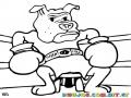 Dibujo De Perro Boxeador Para Pintar Y Colorear Perro Boxer Con Guantes De Box