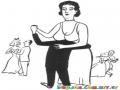 Dibujo De Hombre Chiquito Bailando Con Mujer Pechugona Para Pintar Y Colorear