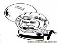 Dibujo De Astronauta Con La Luna Al Fondo Para Pintar Y Colorear
