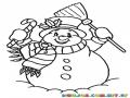Dibujo De Muneco De Nieve Para Pintar Y Colorear Forsty Snowman Hombre De Nieve Para Navidad