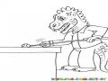 Dibujo De Dinosaurio Jugando Billar Para Pintar Y Colorear Mesa De Villar